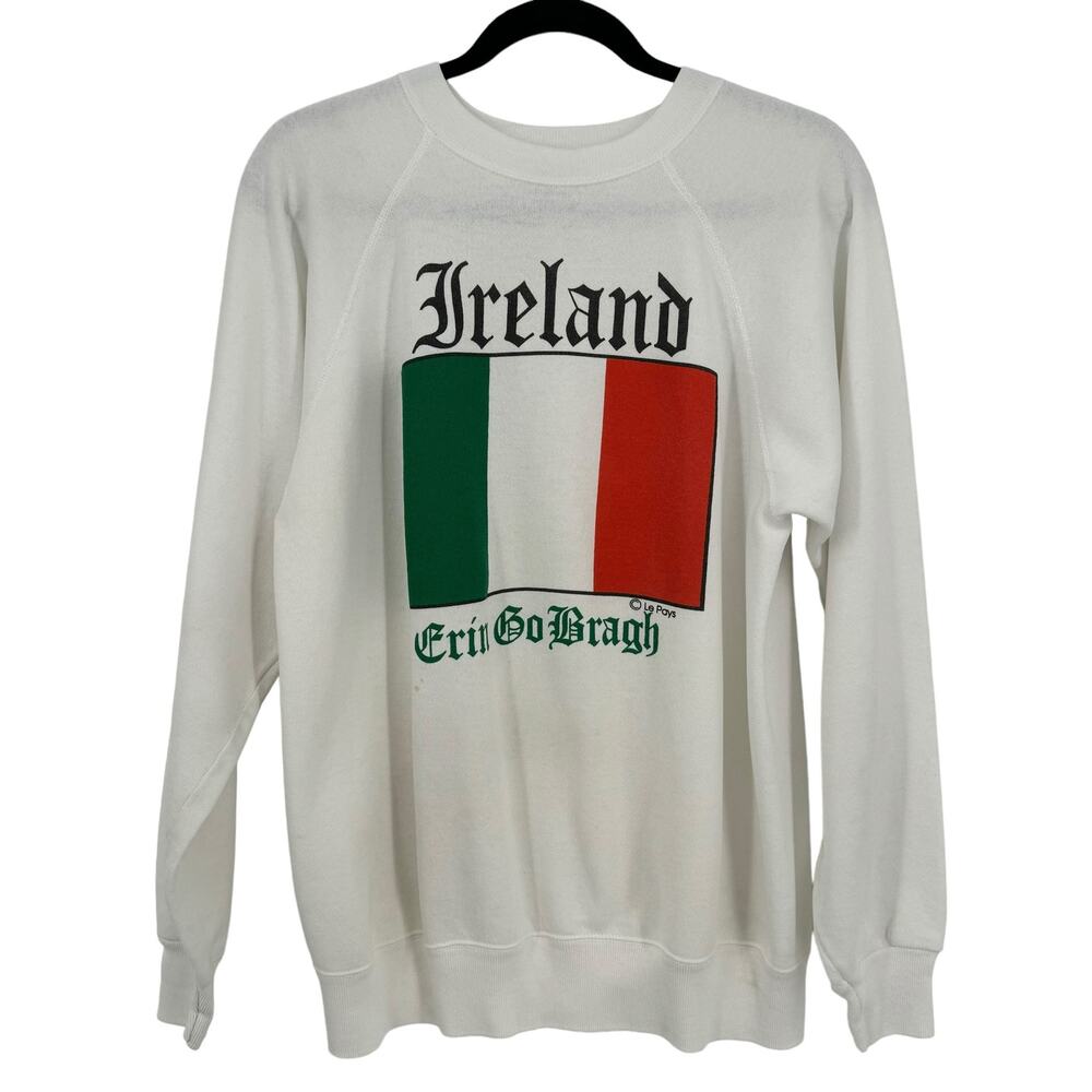 Vintage Hanes Activewear Ireland Pullover Sweatshirt Erin Go Bragh Crew Neck M/L